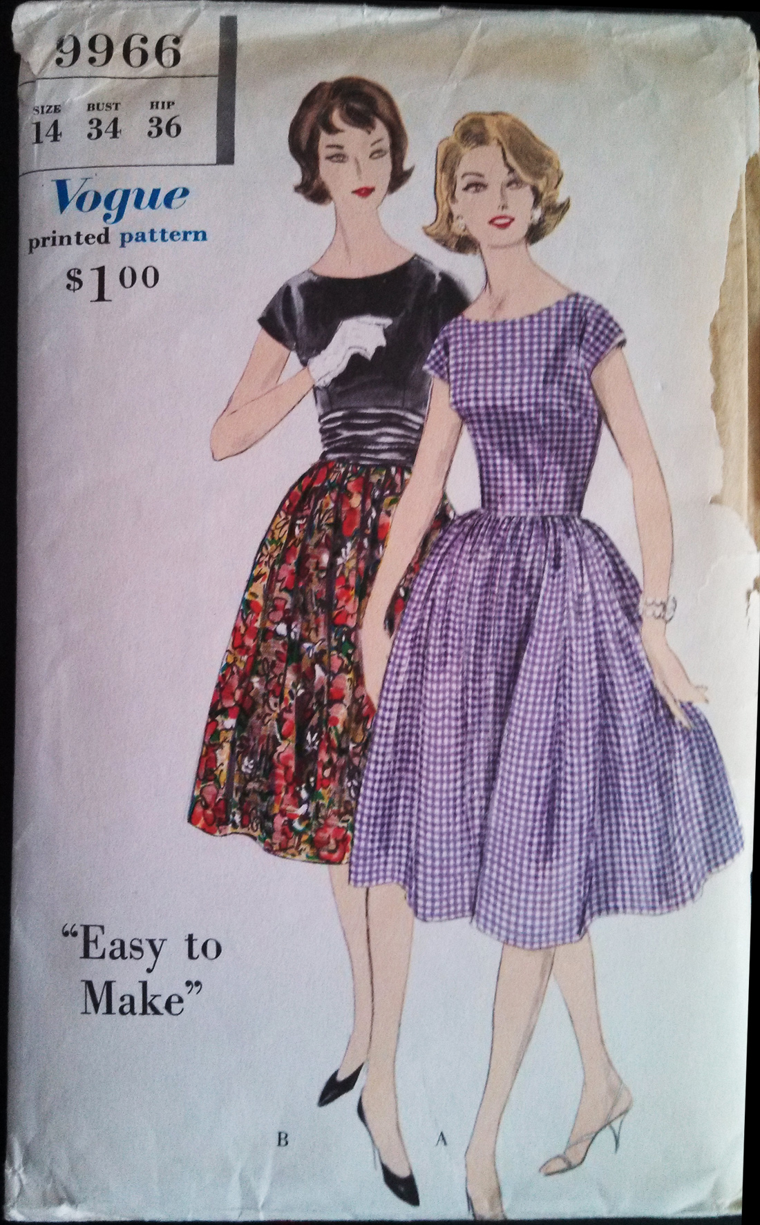 1960 Vogue 9966 Pattern