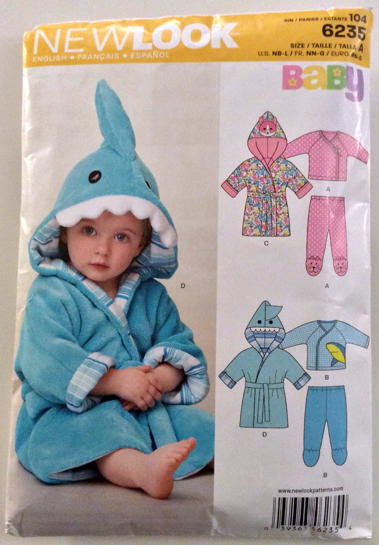Shark Pattern Robe Minerva Crafts Blogger Network – New Look 6235 – Baby Shark Robe – That ...